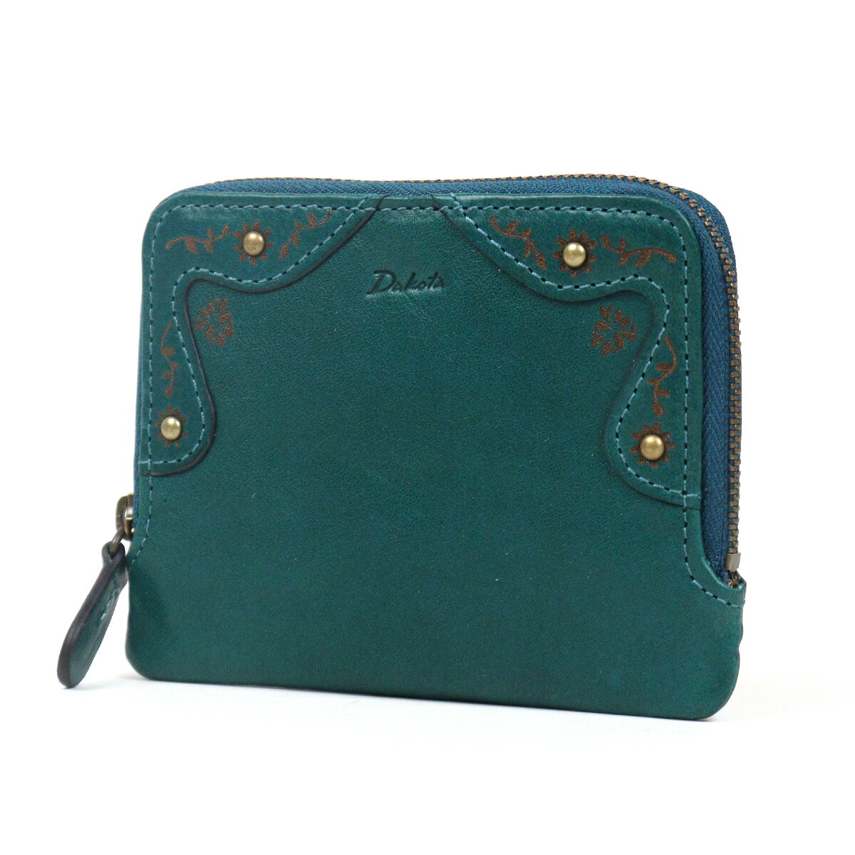 Dakota（ダコタ） 薄マチ長財布 ラウンドファスナー 花模様 クラシカル