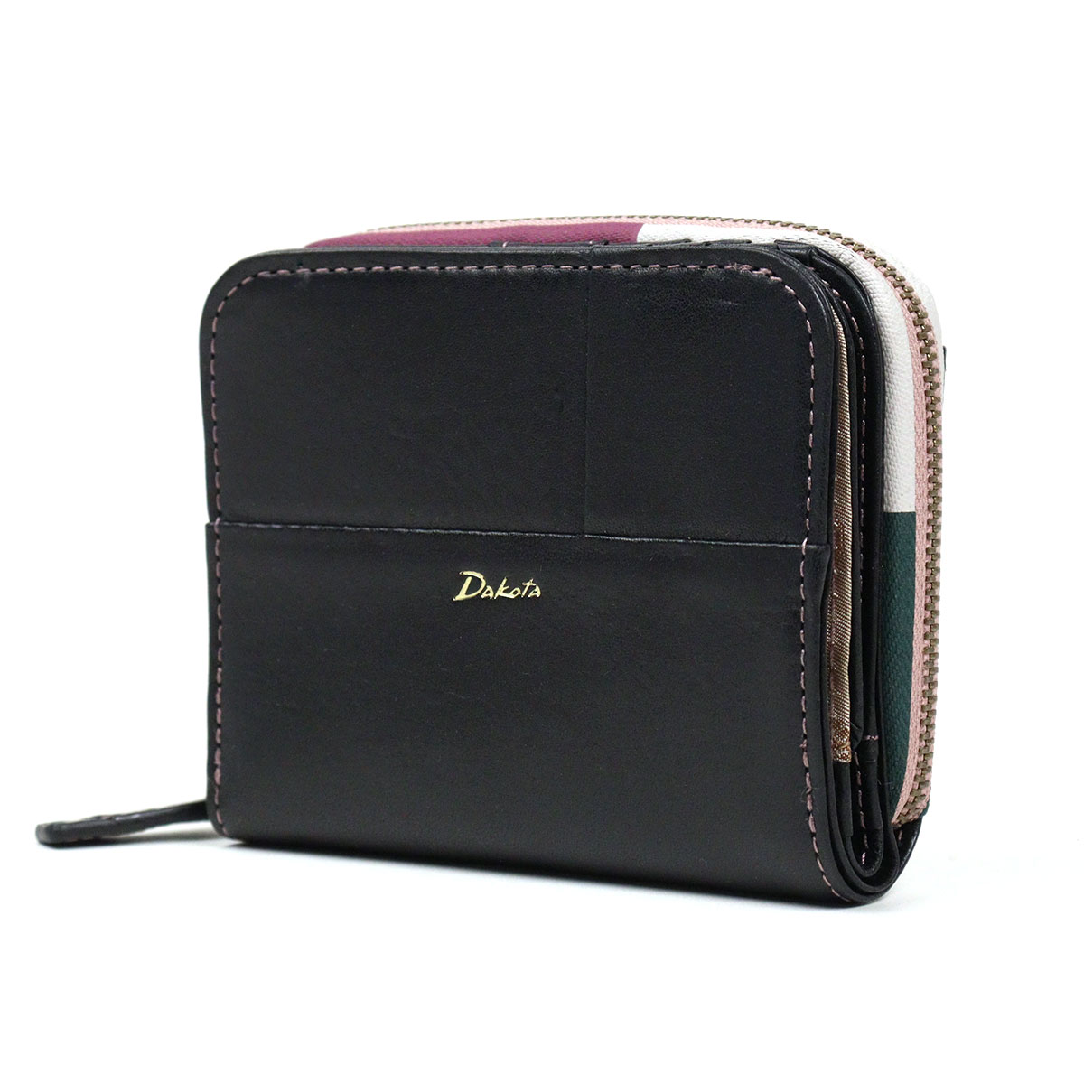 Dakota（ダコタ） 二つ折り財布 ラウンドファスナー小銭入れ パッチ