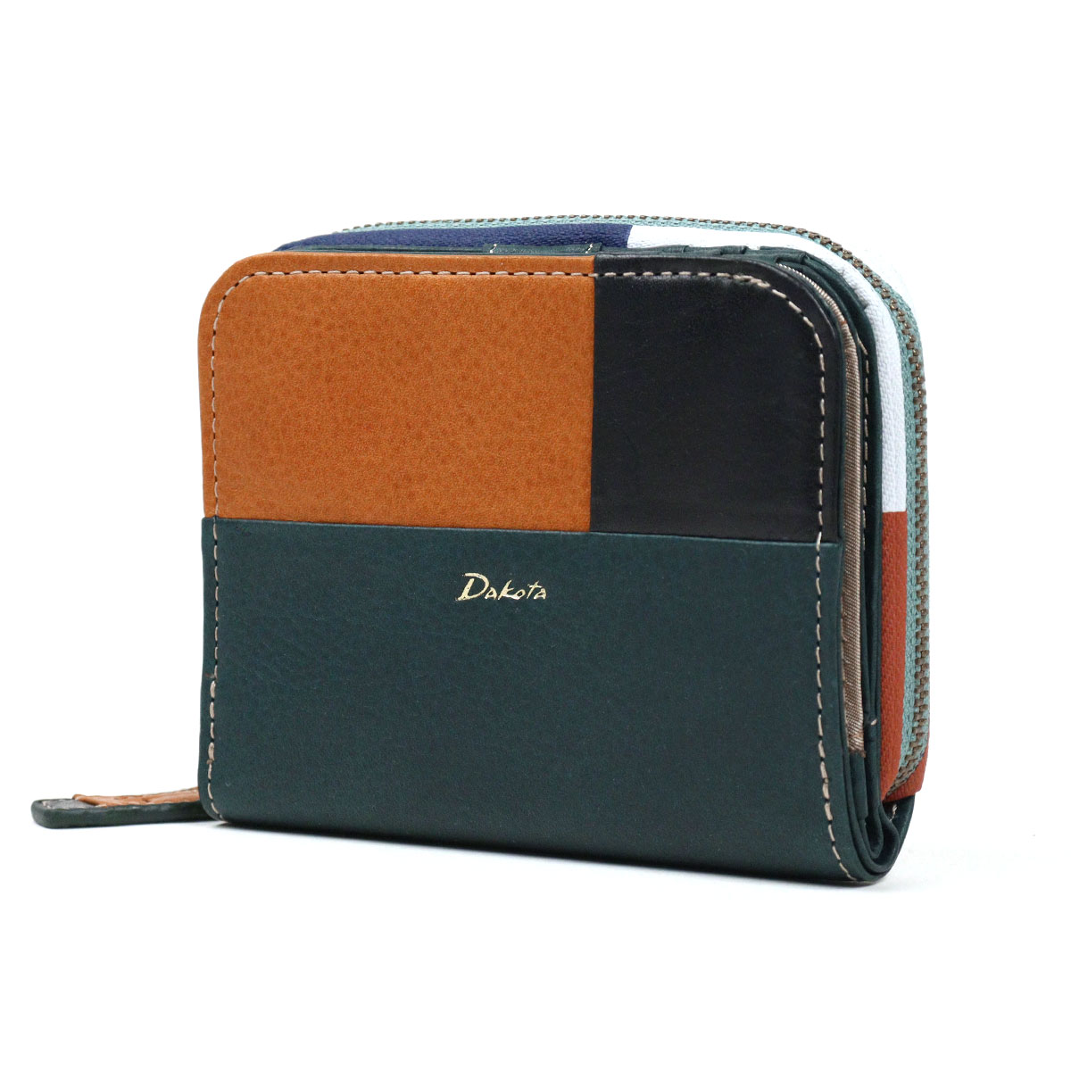 Dakota（ダコタ） 二つ折り財布 ラウンドファスナー小銭入れ パッチ