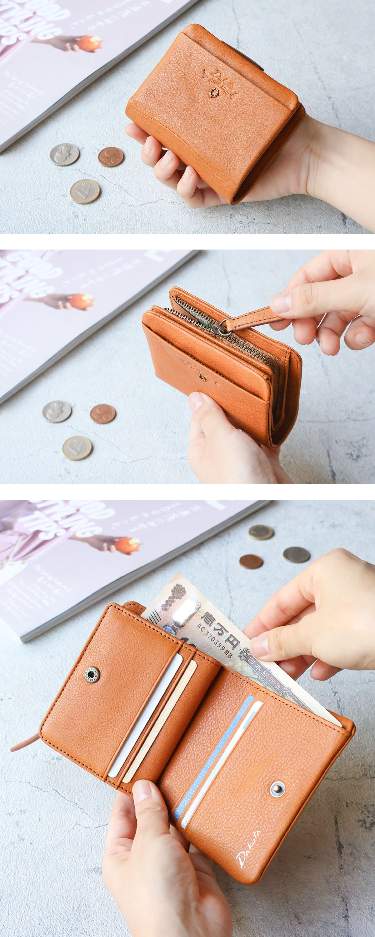 Dakota（ダコタ） 二つ折り財布 L字ファスナー小銭入れ 馬蹄 軽量