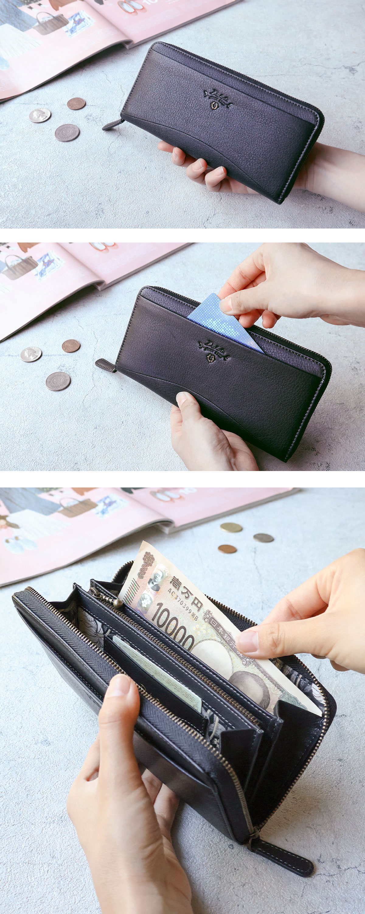 Dakota（ダコタ） ラウンドファスナー長財布 馬蹄 軽量 ふっくら BEST
