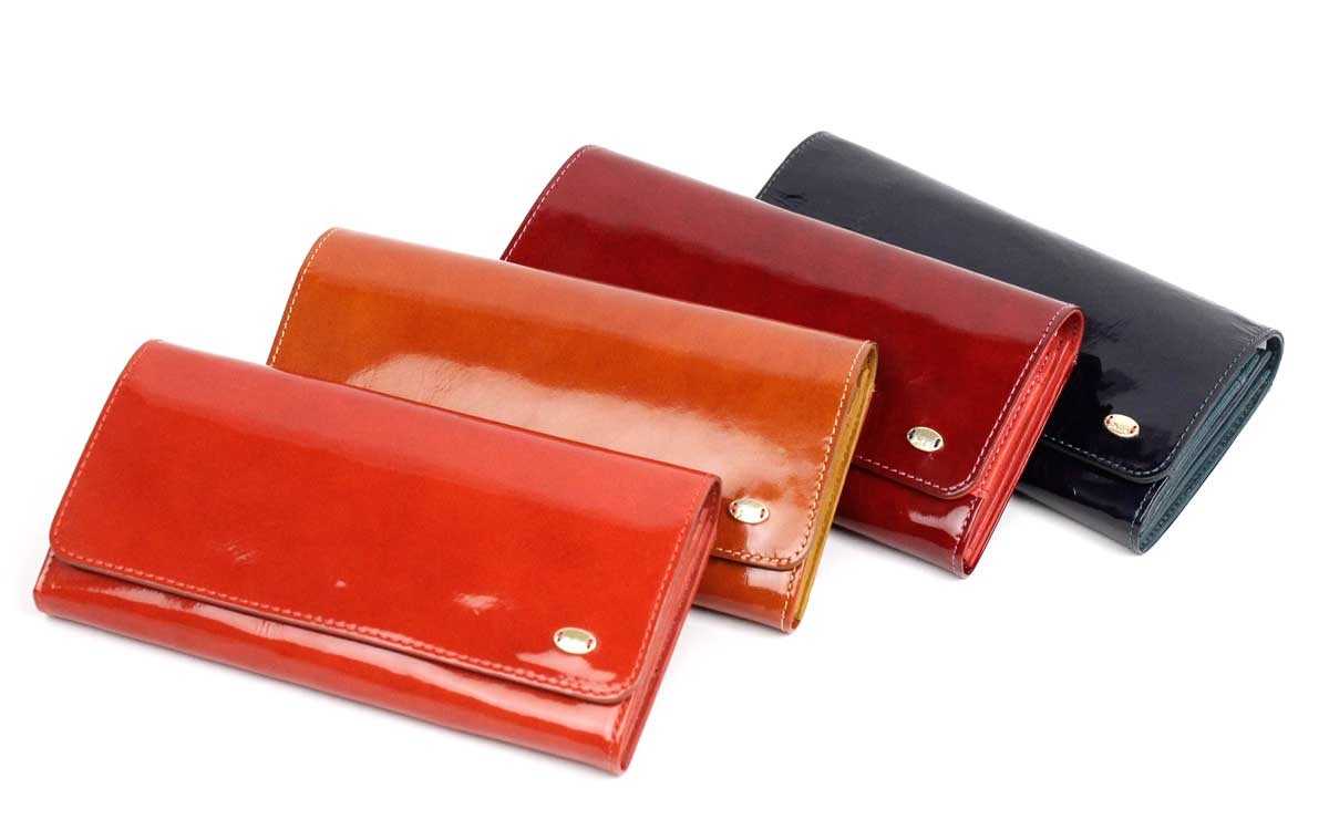 Dakota（ダコタ） 長財布 かぶせ グロッソ エナメルレザー イタリア製