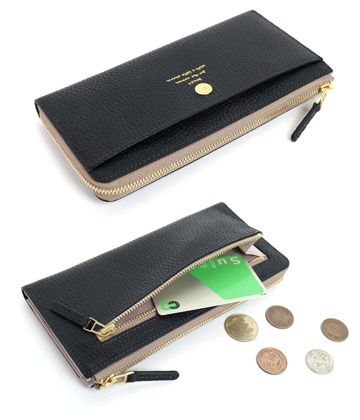 box21 長財布 L字ファスナー ボックス オーガナイズシリーズ 牛革 本革