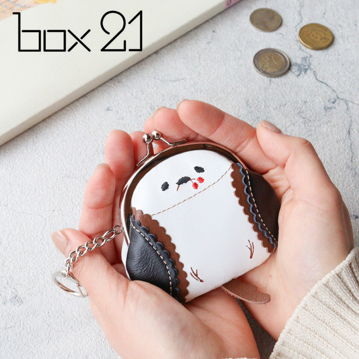 box21 がま口小銭入れ コインケース シマエナガ ボックス21