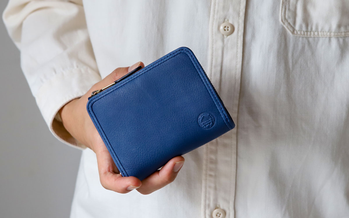Deltas BLACK LABEL ネイビー 二つ折り財布 Dakota 二つ折り財布 ダコタ BLACKLABEL ブラックレーベル