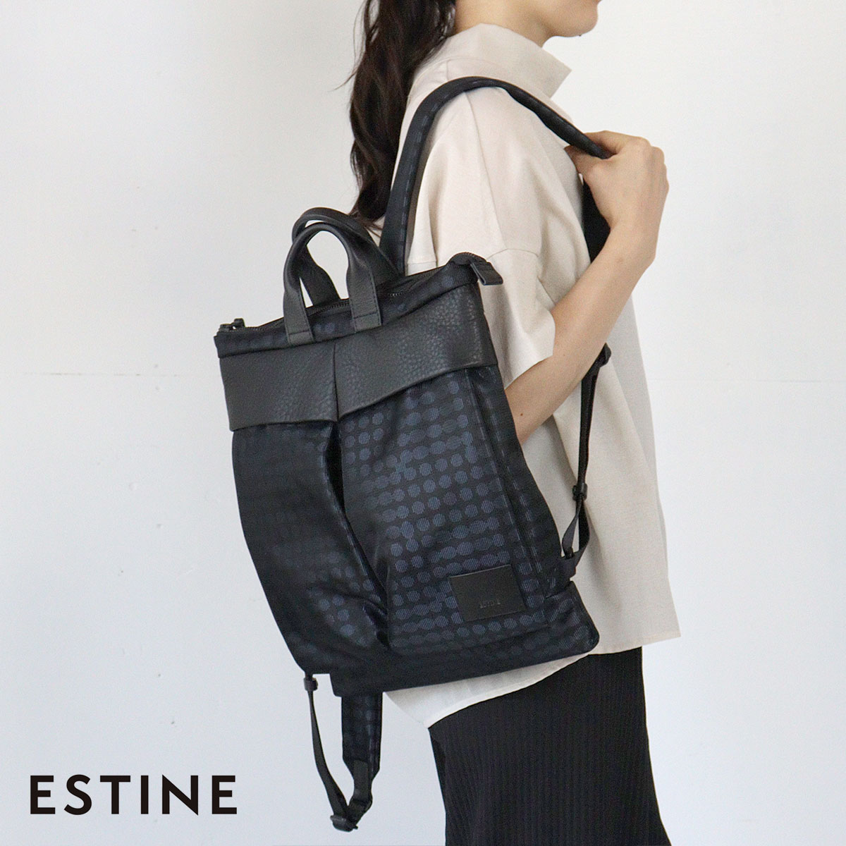 美品 エスティーヌ ESTINE リュック ルーモス 軽量A4サイズ 本革 黒 美品 エスティーヌ ESTINE リュック ルーモス 軽量A4サイズ 本革 黒