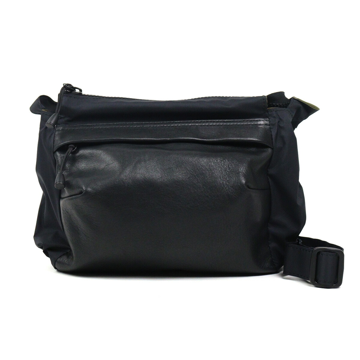 ネクスト（NEXT） ミニショルダーバッグ 軽量 撥水 防水透湿生地 牛革