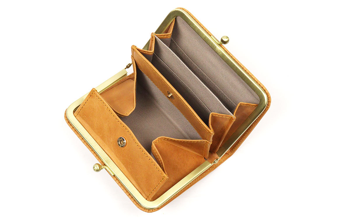 Folna がま口財布 カードケース フォルナ ヌメストライプ ボックス型