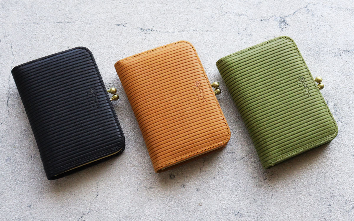 Folna がま口財布 カードケース フォルナ ヌメストライプ ボックス型