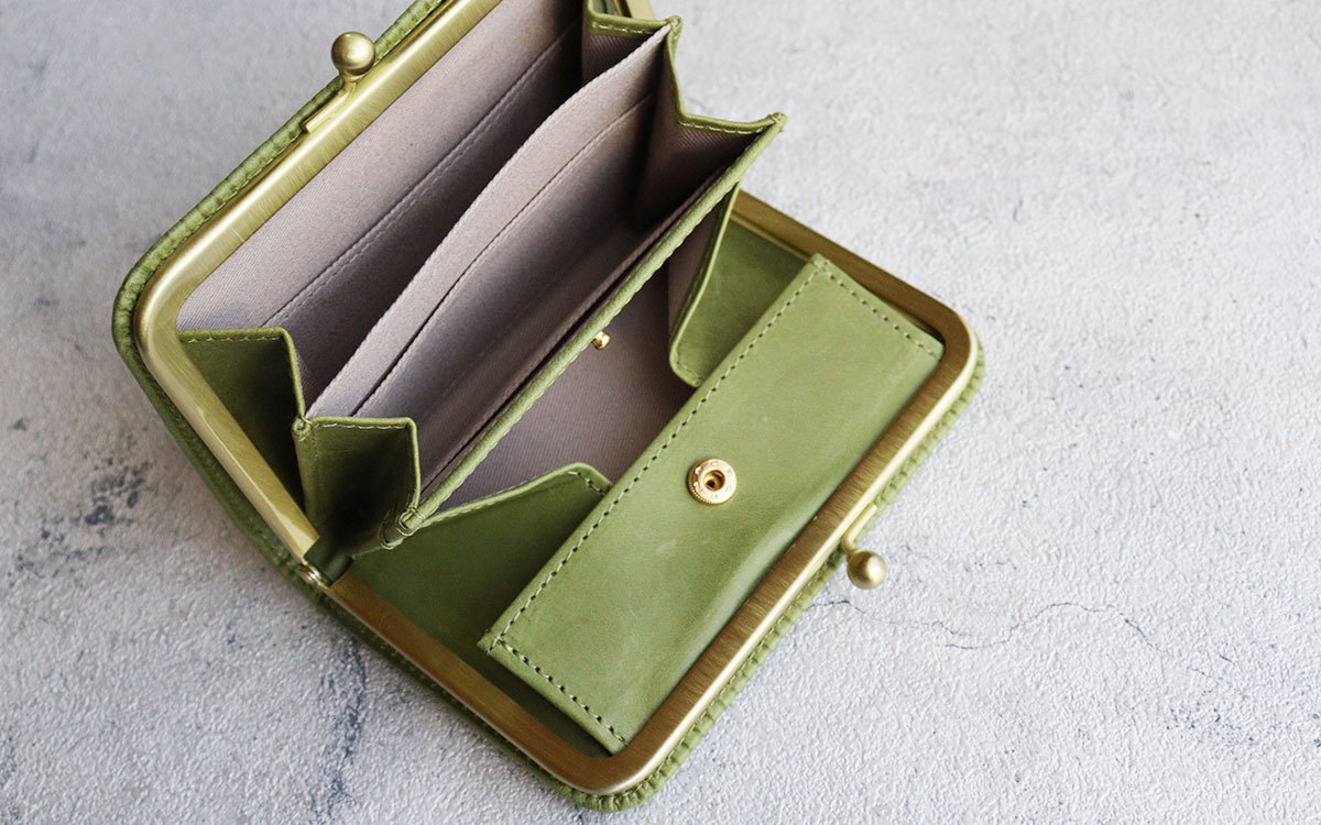 Folna がま口財布 カードケース フォルナ ヌメストライプ ボックス型