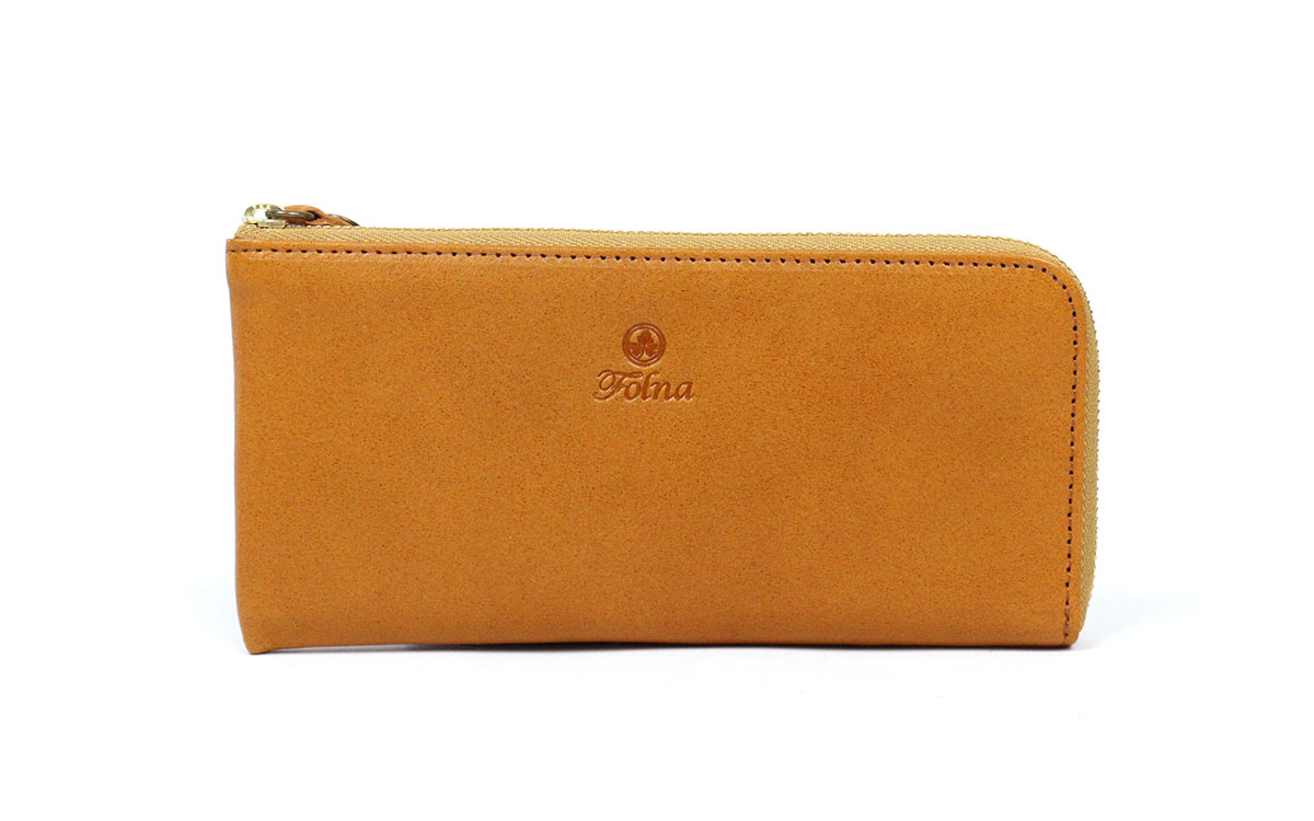 Folna 長財布 薄型L字ファスナー財布 フォルナ ヌメオイルシュリンク