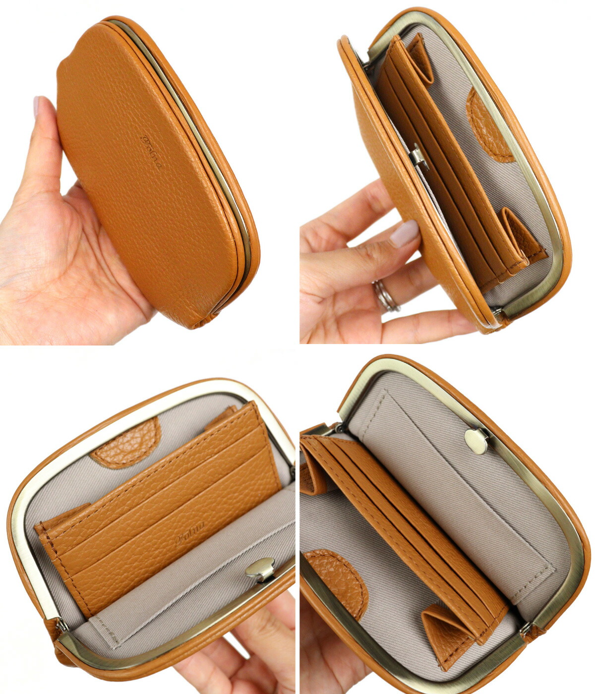 がま口 ミニ財布 天溝 薄型 Folna フォルナ TENMIZO 2993865 本革 日本