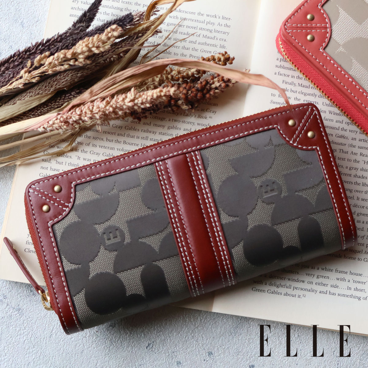 ELLE（エル） ラウンドファスナー長財布 大容量収納 レディース