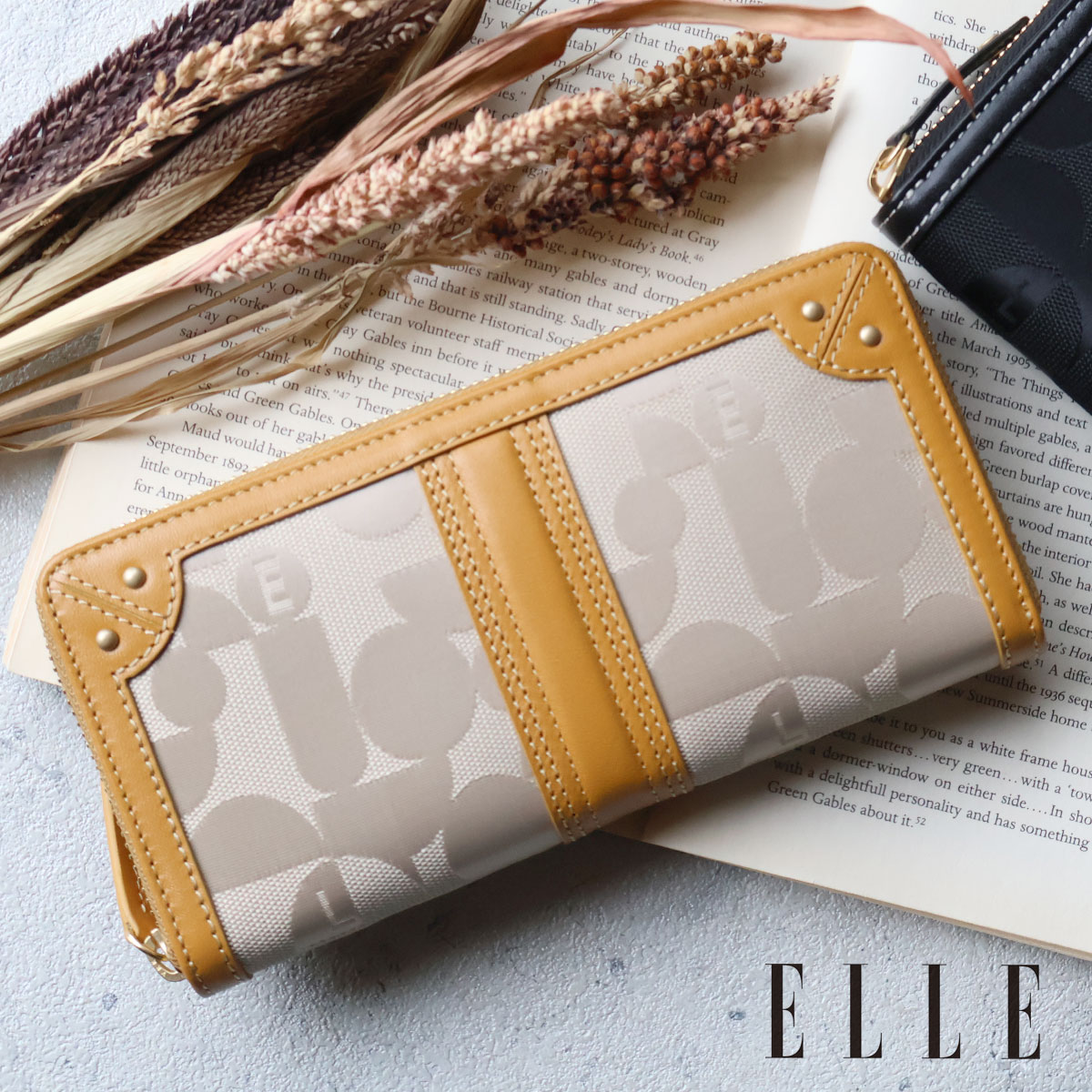 ELLE（エル） 新型 ラウンドファスナー長財布 レディース シェリール3