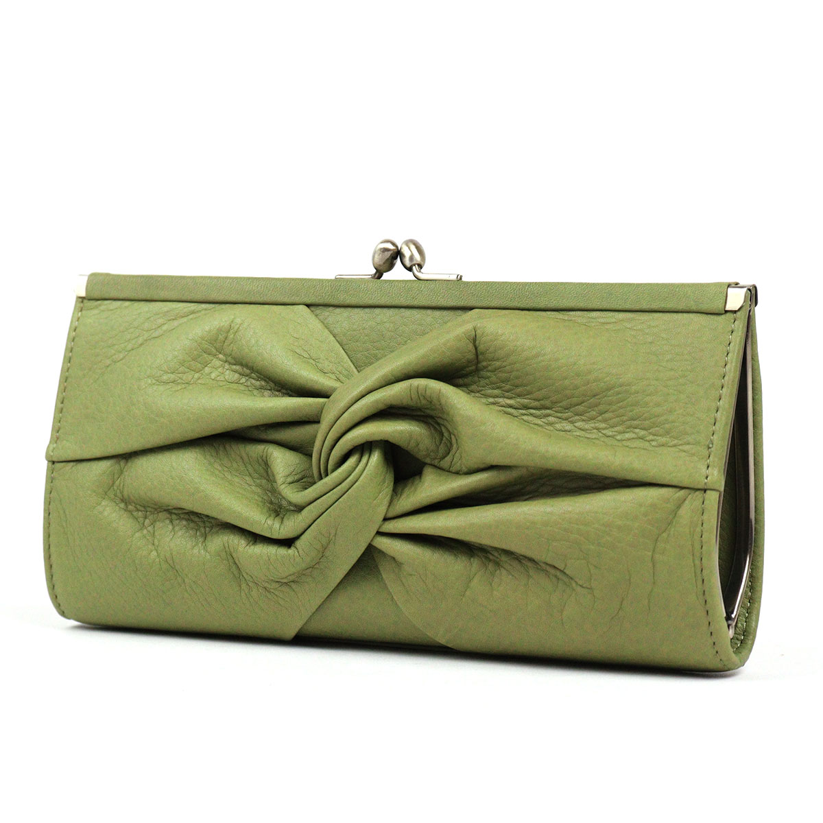 Sybilla（シビラ） がま口長財布 リボン エレガント 牛革 コルティーナ