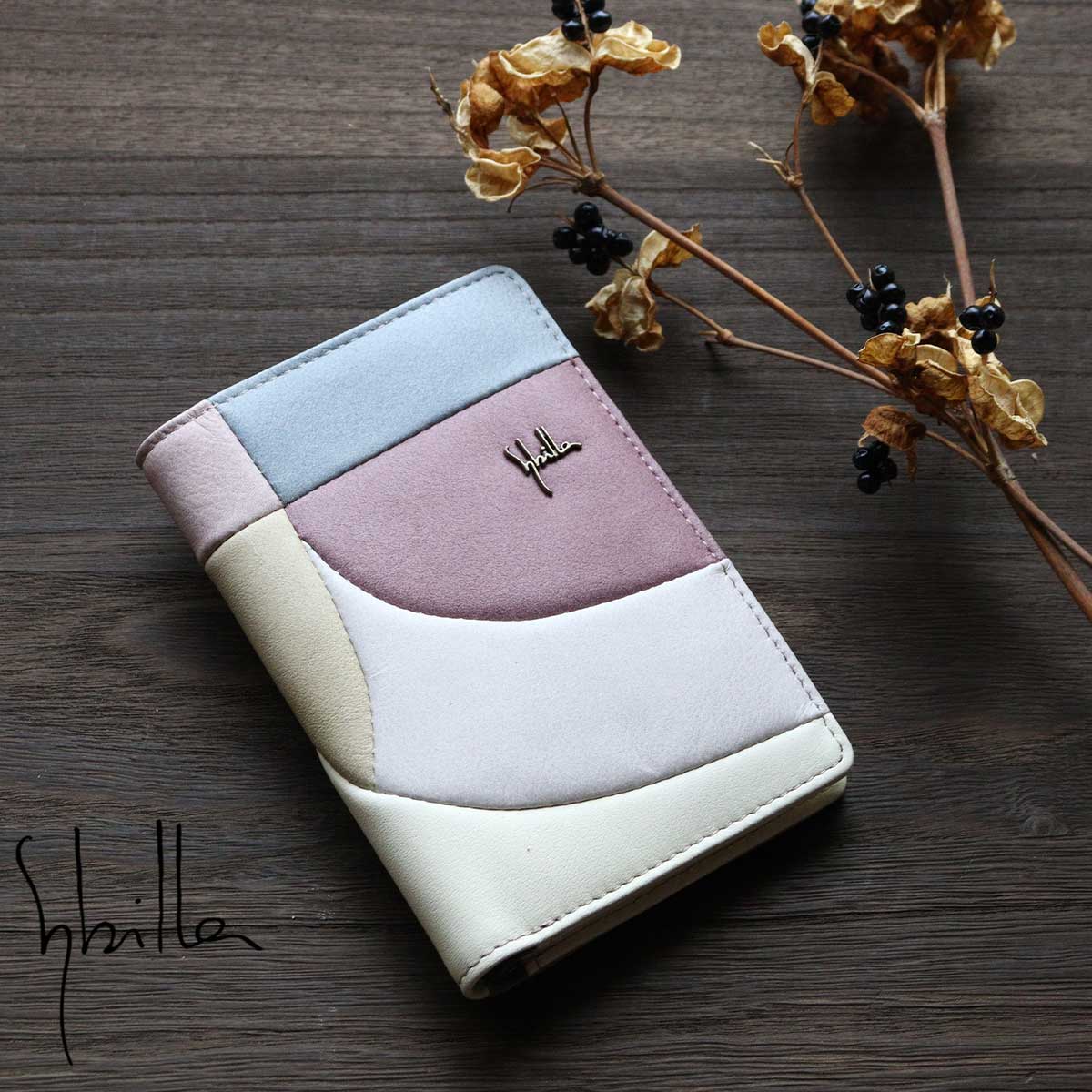 Sybilla（シビラ） カードケース 縦型 ミニ財布 観音開き 財布機能付き