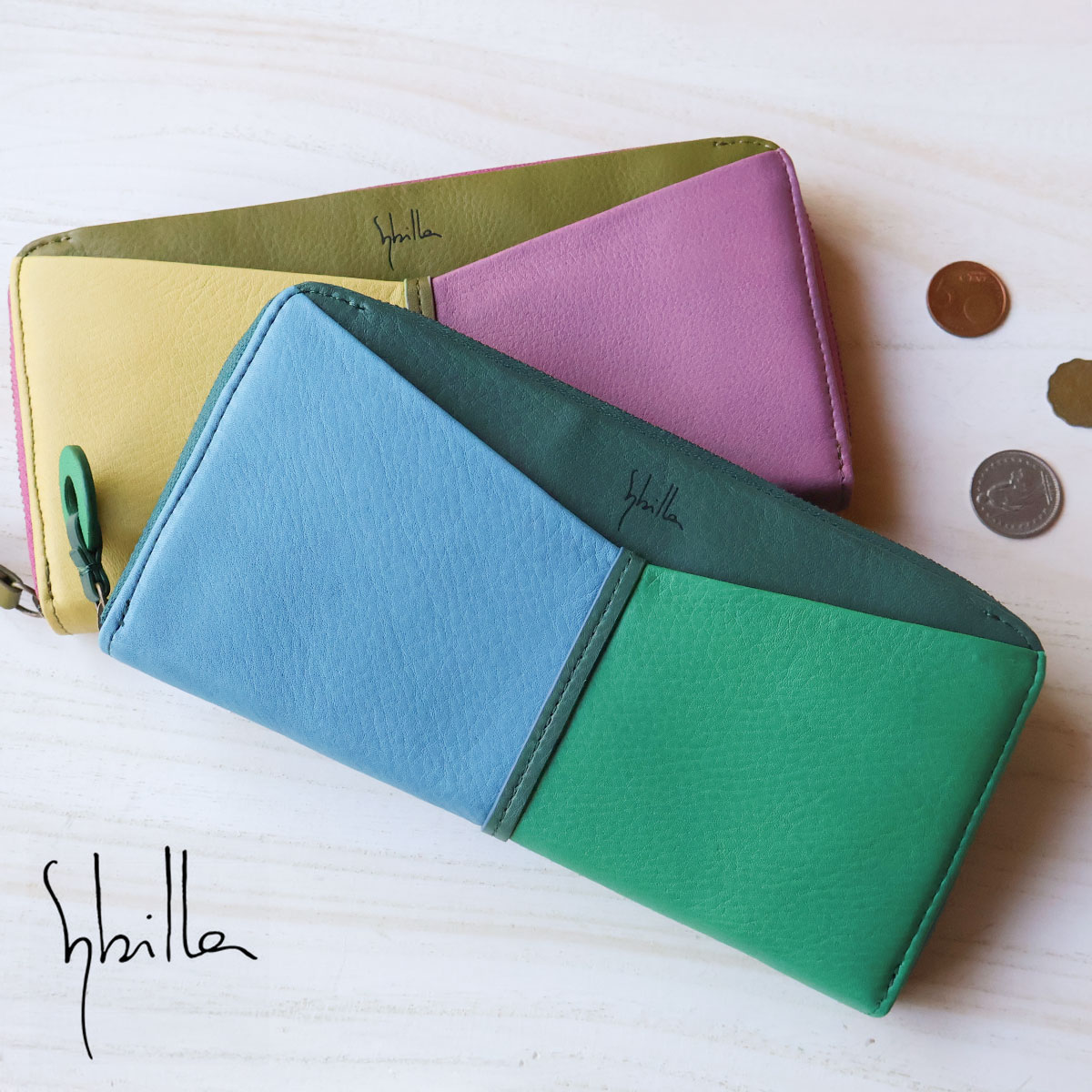 Sybilla（シビラ） ラウンドファスナー長財布 モダン モード トリカラ