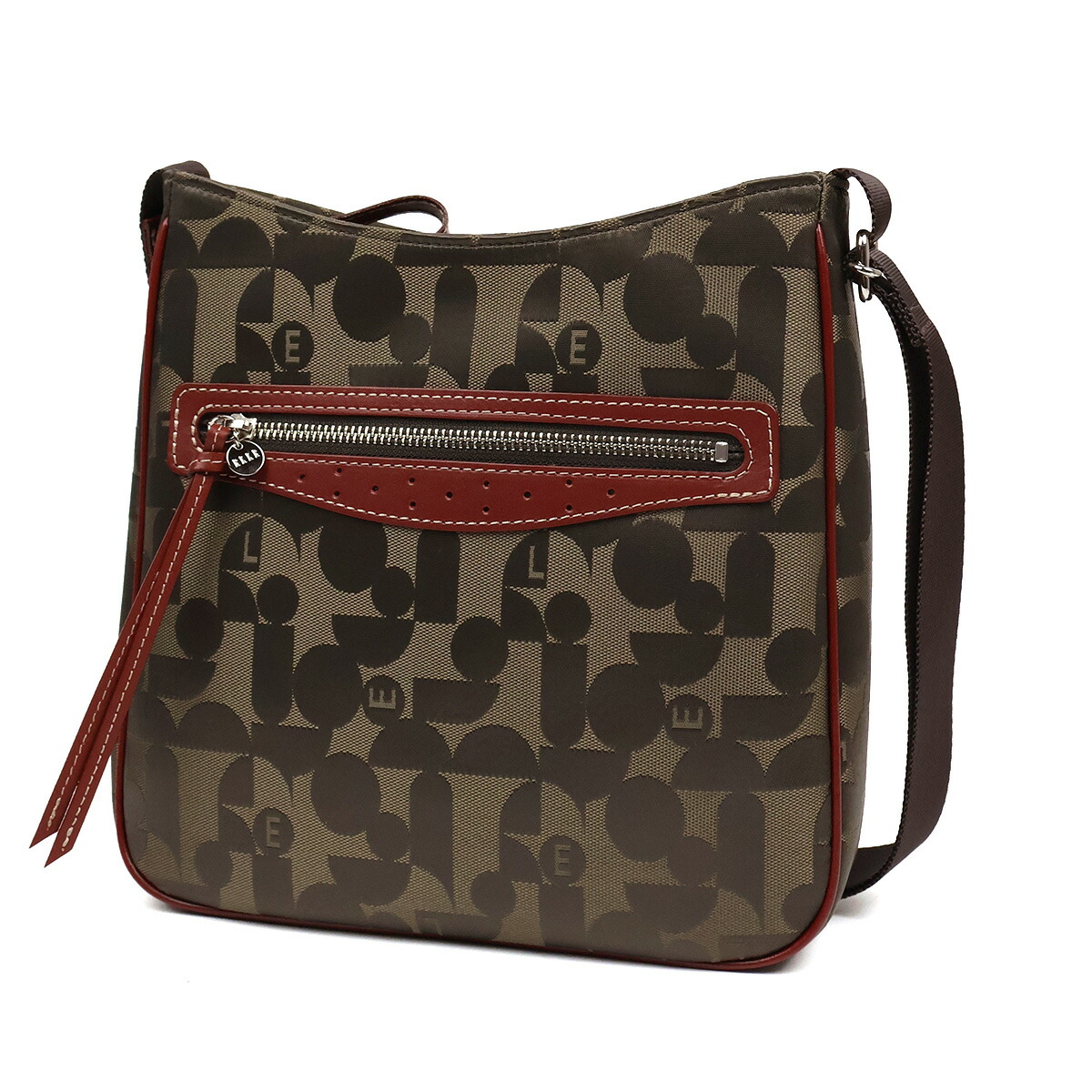 ELLE（エル） スクエアショルダーバッグ 軽量 レディース (エル