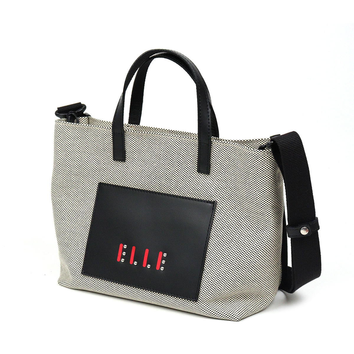 ELLE（エル） 2WAYショルダーバッグ 軽量 トレマ 綿×ポリエステル×牛革