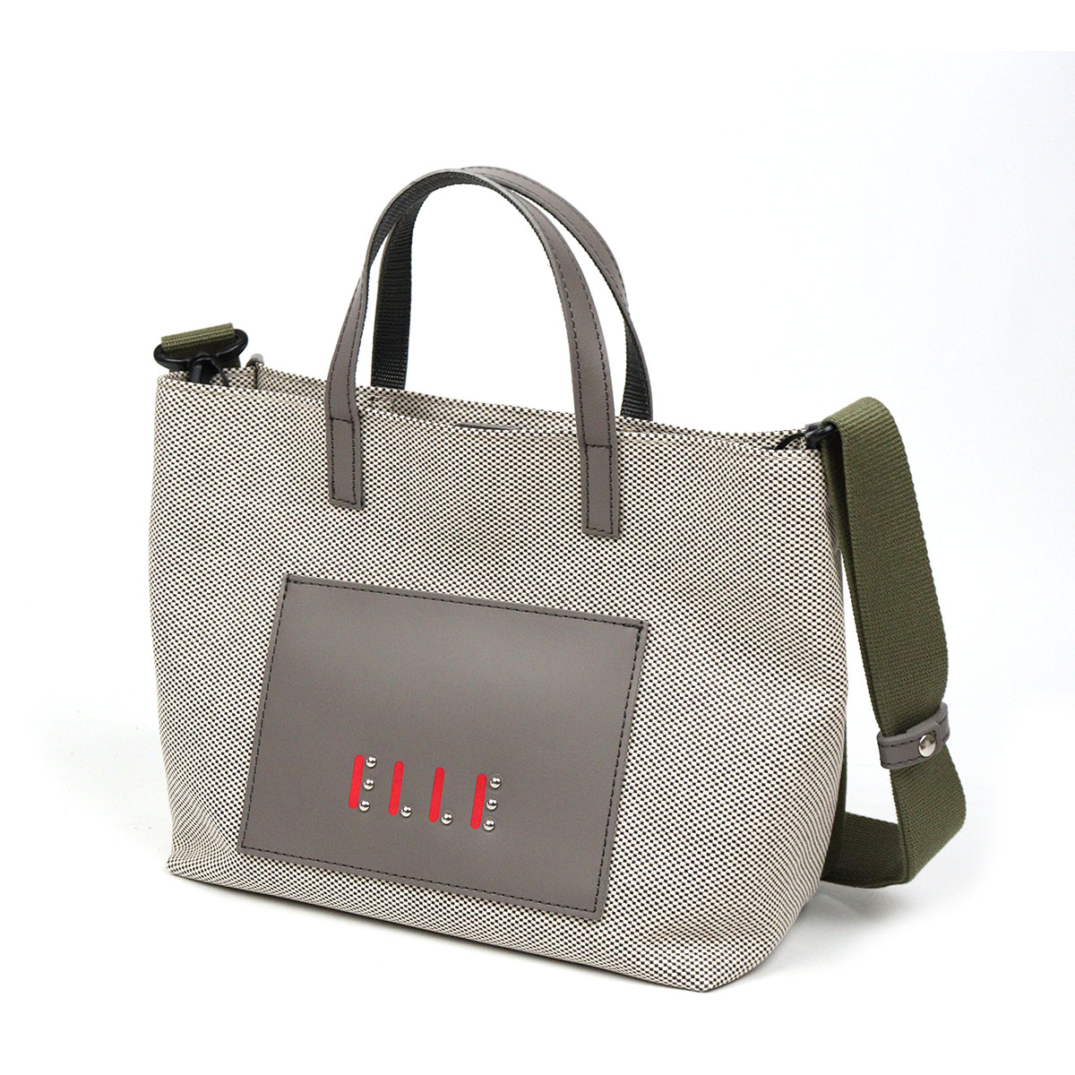 ELLE（エル） 2WAYショルダーバッグ 軽量 トレマ 綿×ポリエステル×牛革 