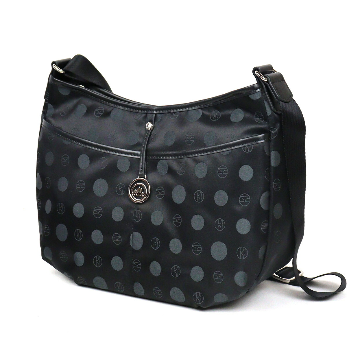 ELLE（エル） ショルダーバッグ 軽い 軽量 撥水 ドット レディース