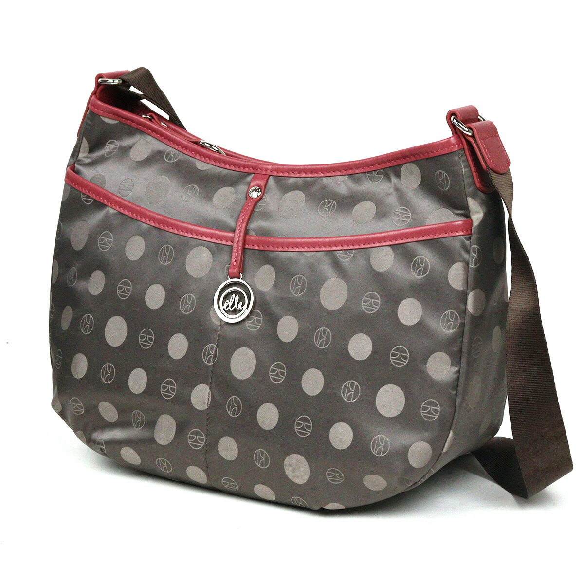 ELLE（エル） ショルダーバッグ 軽い 軽量 撥水 ドット レディース