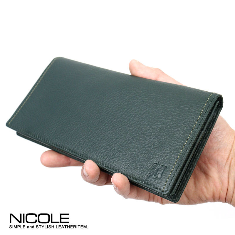 二つ折り財布 小銭入れ無し 牛革 NICOLE ニコル メンディII 7305602