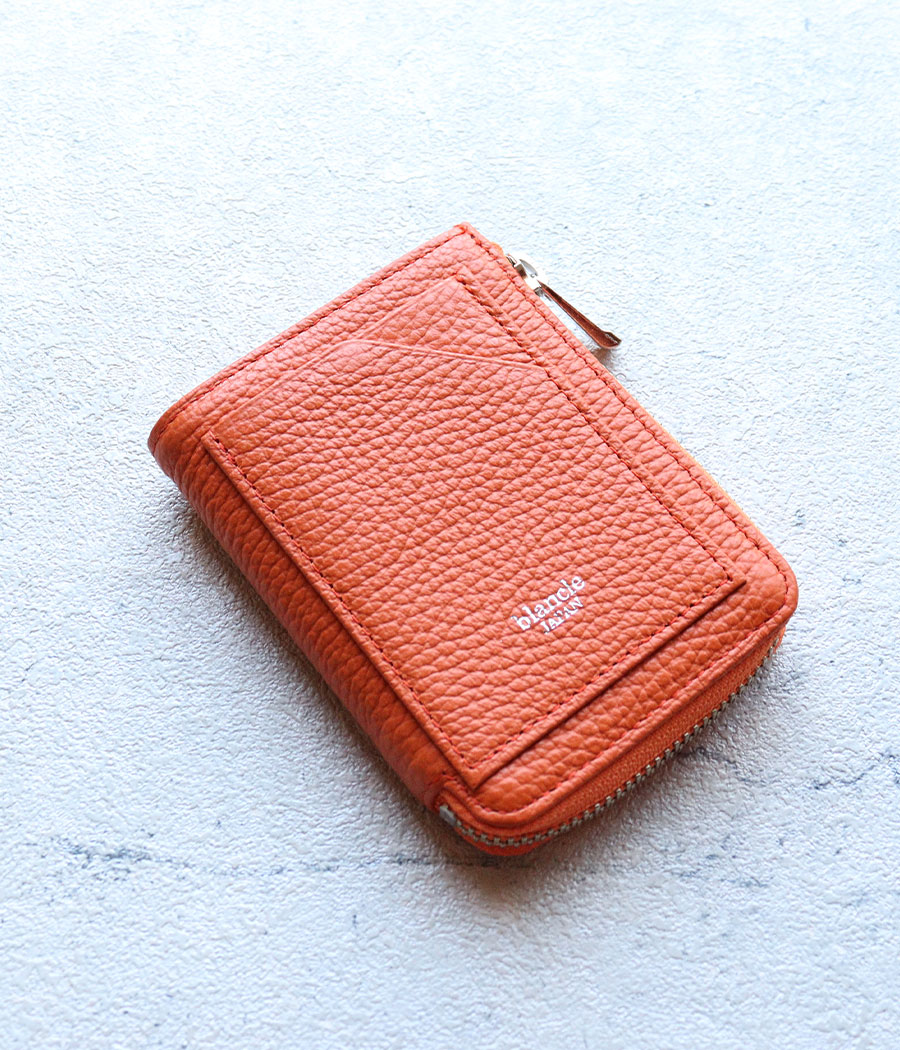blancle 二つ折り財布 縦型 ファスナー財布 ボックス型小銭入れ 本革