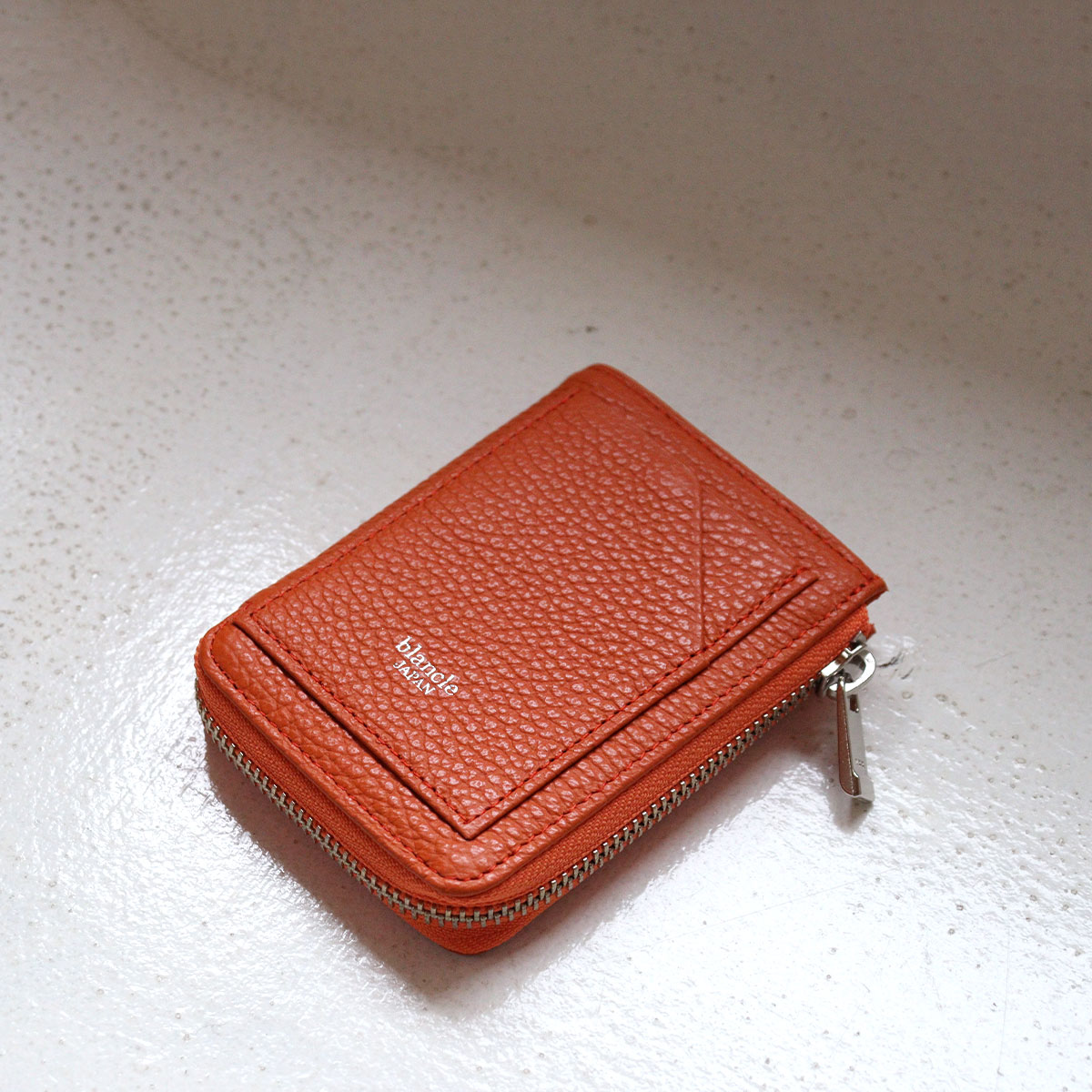 blancle 二つ折り財布 縦型 ファスナー財布 ボックス型小銭入れ 本革 