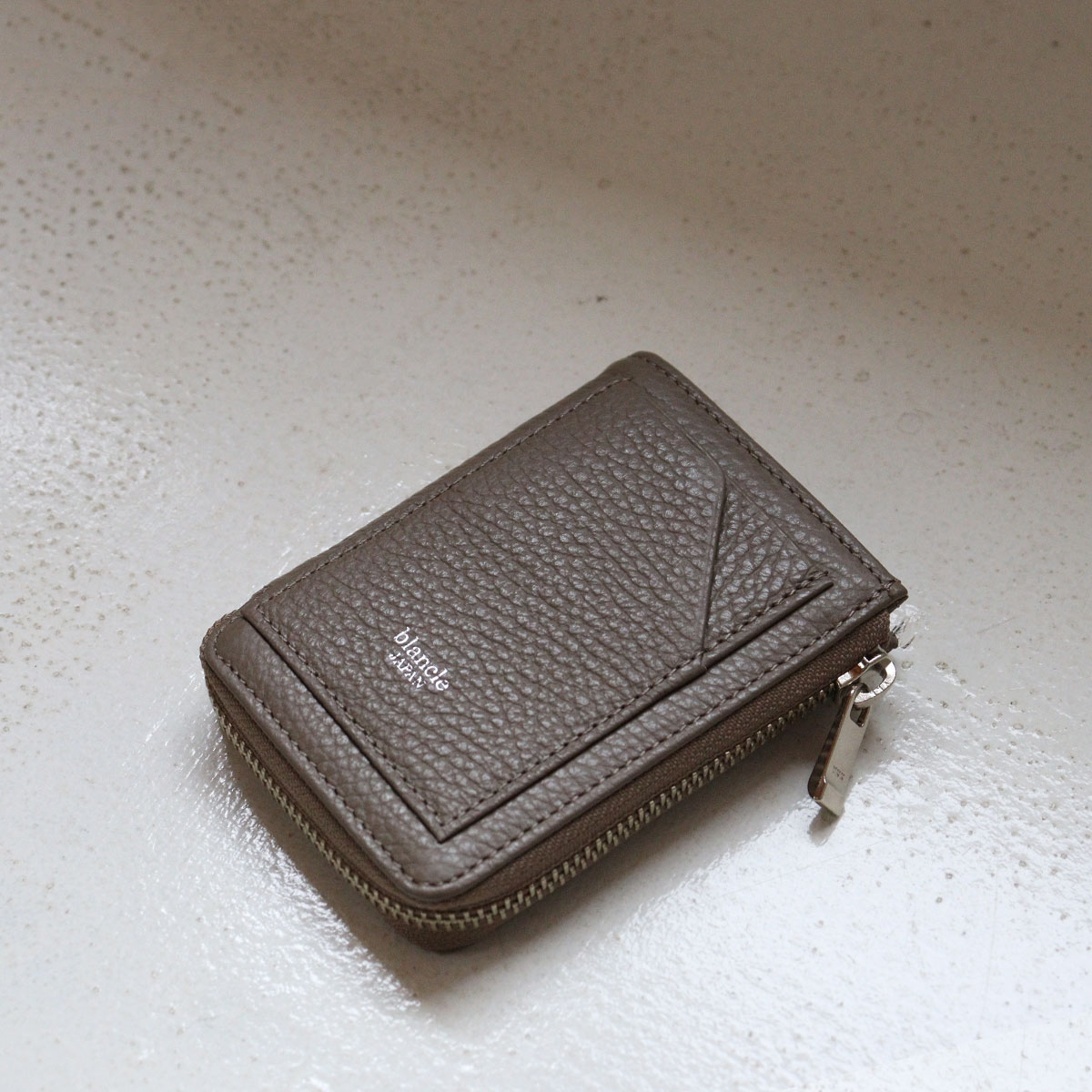 blancle 二つ折り財布 縦型 ファスナー財布 ボックス型小銭入れ 本革 