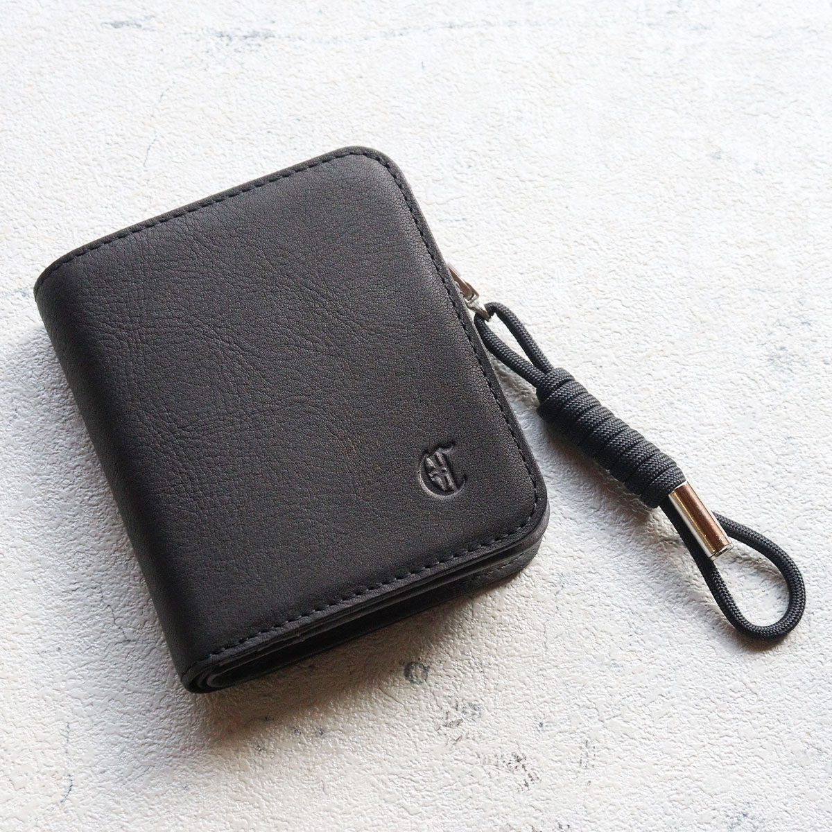 CLEDRAN（クレドラン） 2つ折り財布 縦型 バイカラー ストラップ付
