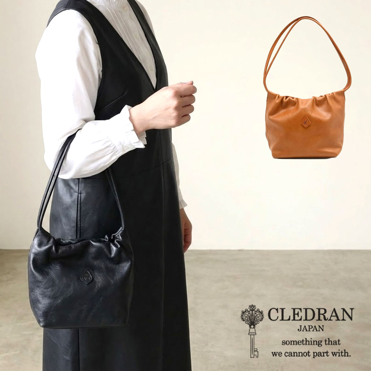 CLEDRAN（クレドラン） ギャザートート 手提げ 肩掛け NOS(ノス