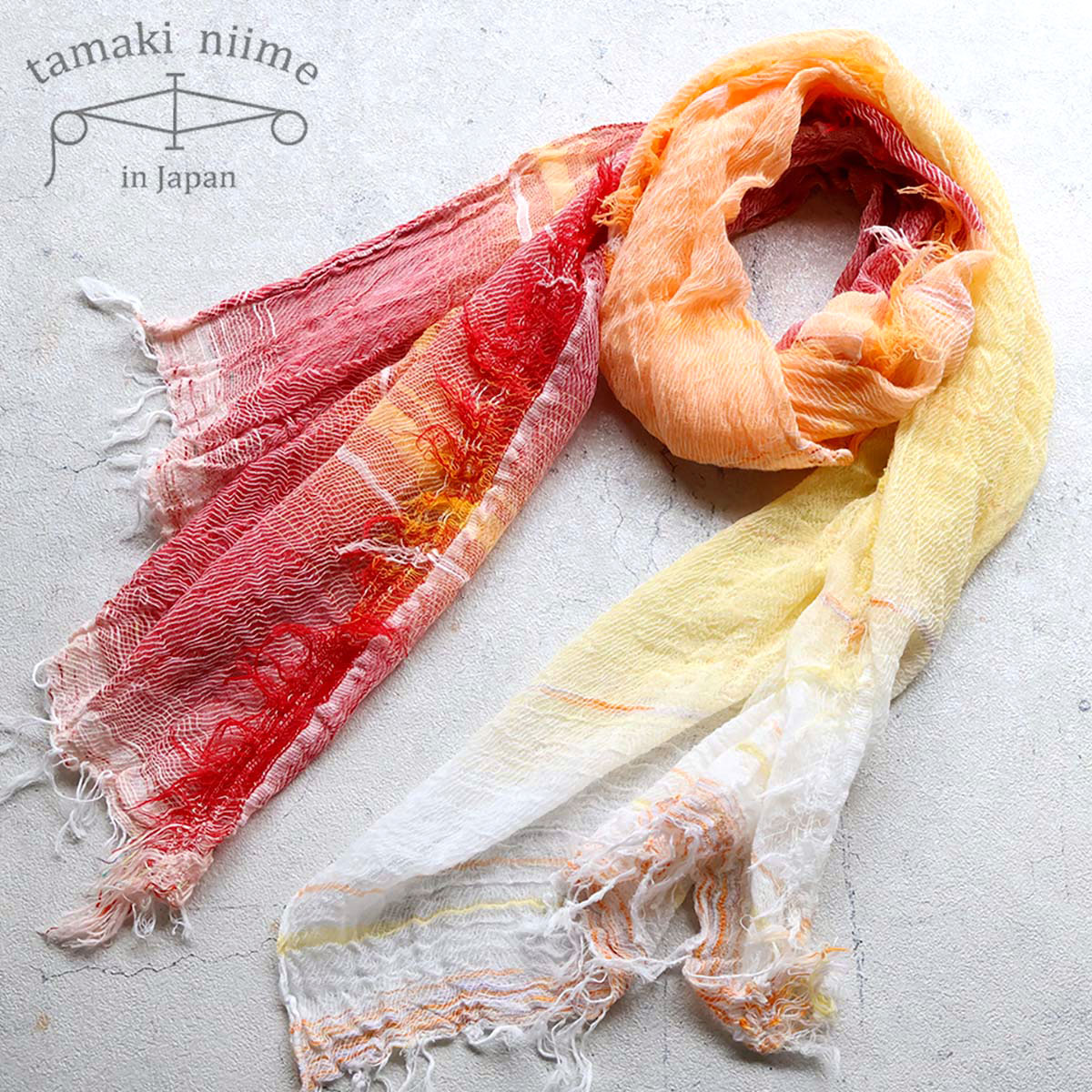 tamaki niime 播州織 コットンショールM roots shawl MIDDLE 45×180cm