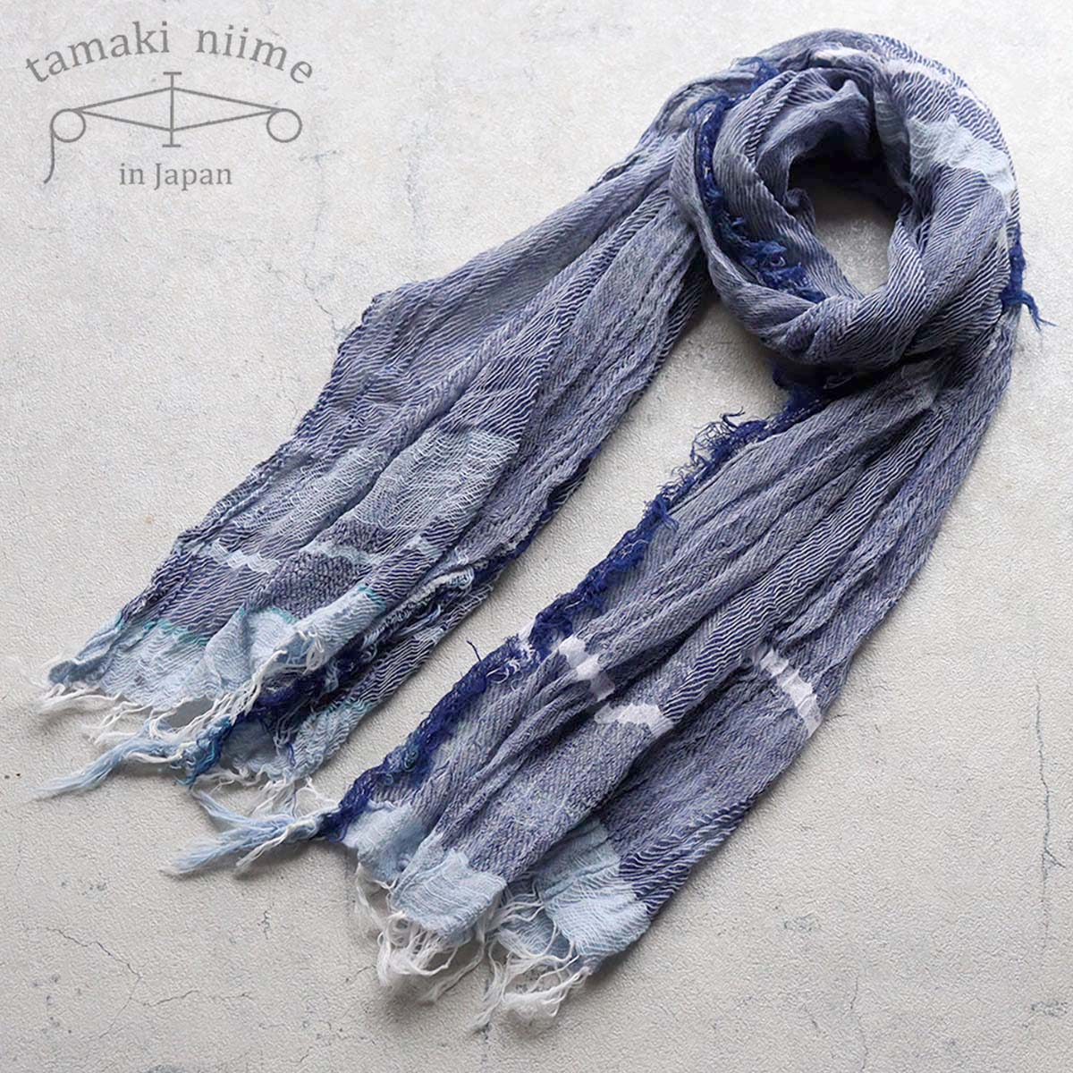 tamaki niime 播州織 コットンショールM roots shawl MIDDLE 45×180cm