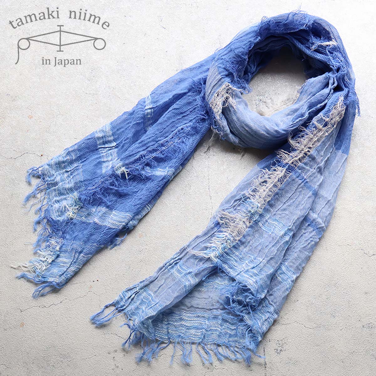 tamaki niime 播州織 コットンショールM roots shawl MIDDLE 45×180cm