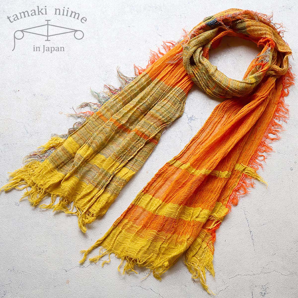 【Emigo様】tamaki niime まきまき tamaki niime 播州織 コットンショールM roots shawl MIDDLE 45×180cm