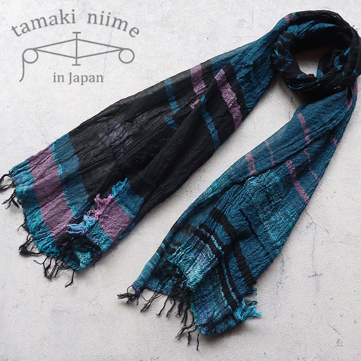 播州織 コットンショールM roots shawl MIDDLE 45×180cm tamaki niime