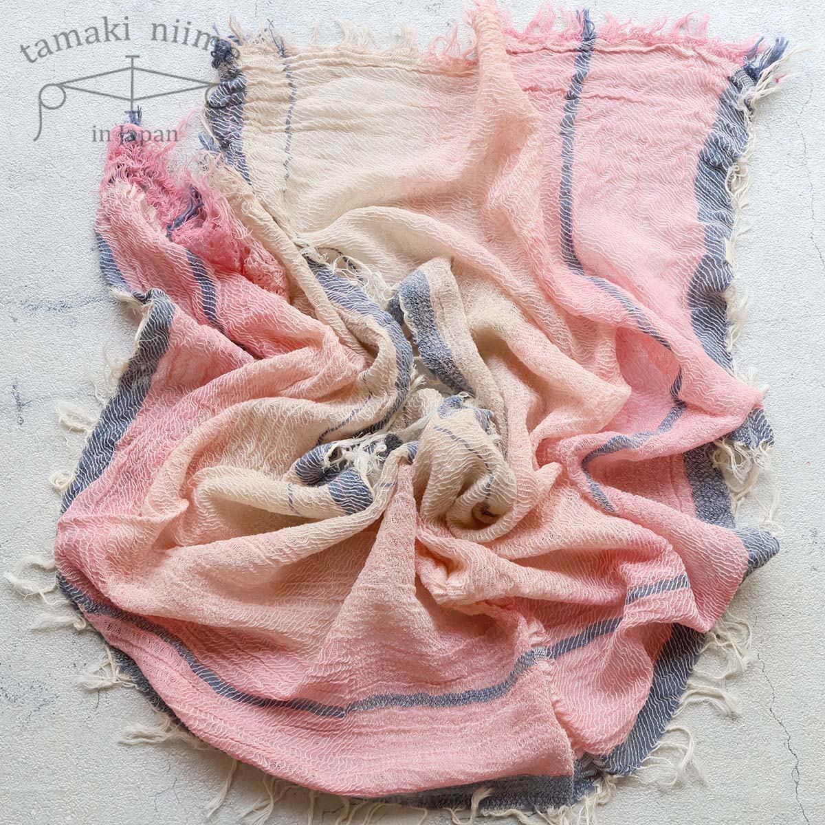 タマキニイメ only one shawl 播州織　玉木新雌　ショール tamaki niime 播州織 コットンショールS roots shawl SMALL 44×118cm