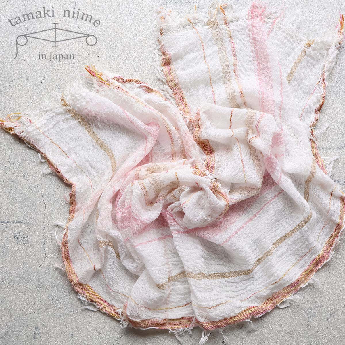 tamaki niime 播州織 コットンショールS roots shawl SMALL 44×118cm
