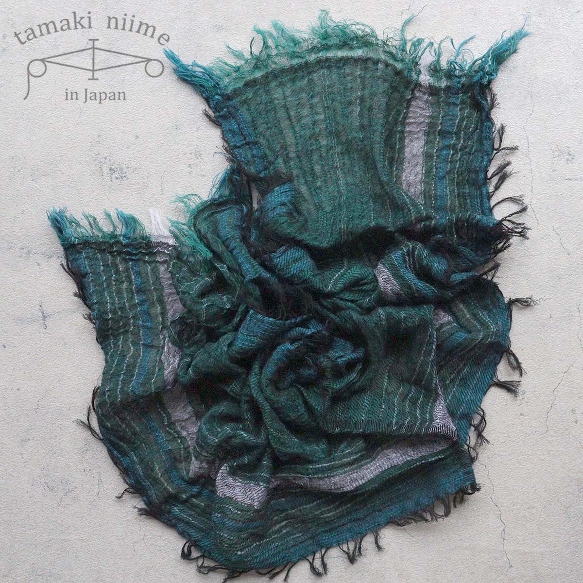 tamaki niime 播州織 コットンショールS roots shawl SMALL 44×118cm