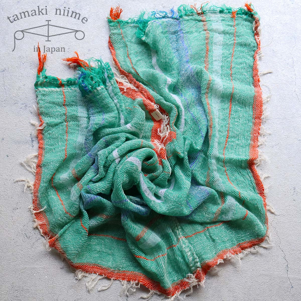 タマキニイメ only one shawl 播州織　玉木新雌　ショール tamaki niime 播州織 コットンショールS roots shawl SMALL 44×118cm