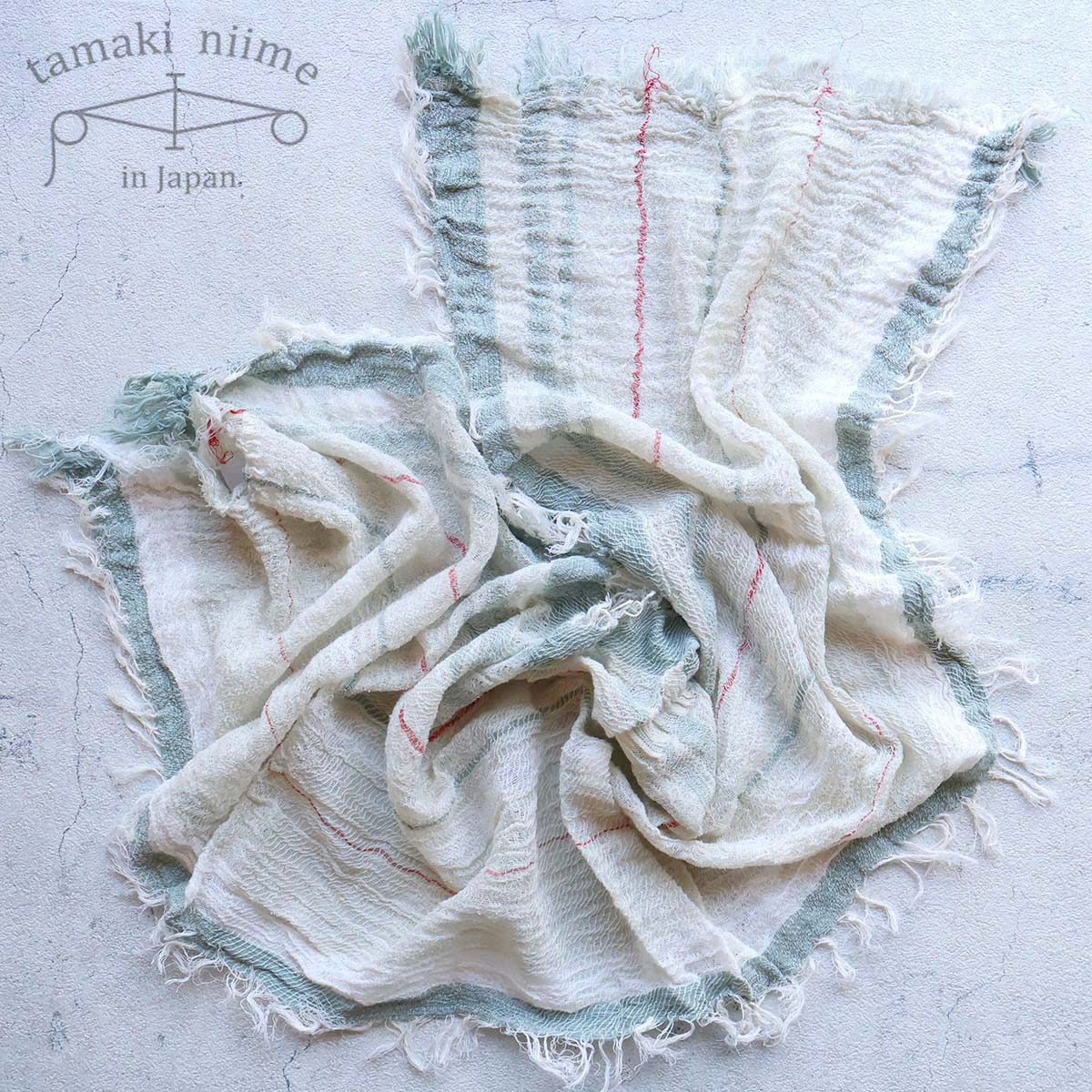 tamaki niime 播州織 コットンショールS roots shawl SMALL 44×118cm