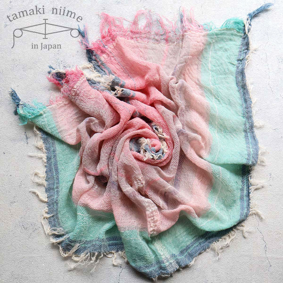 tamaki niime 播州織 コットンショールS roots shawl SMALL 44×118cm