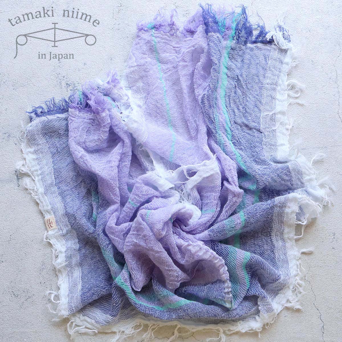 【最終値下げ】未使用tamakiniime播州織りroots shawl tamaki niime 播州織 コットンショールS roots shawl SMALL 44