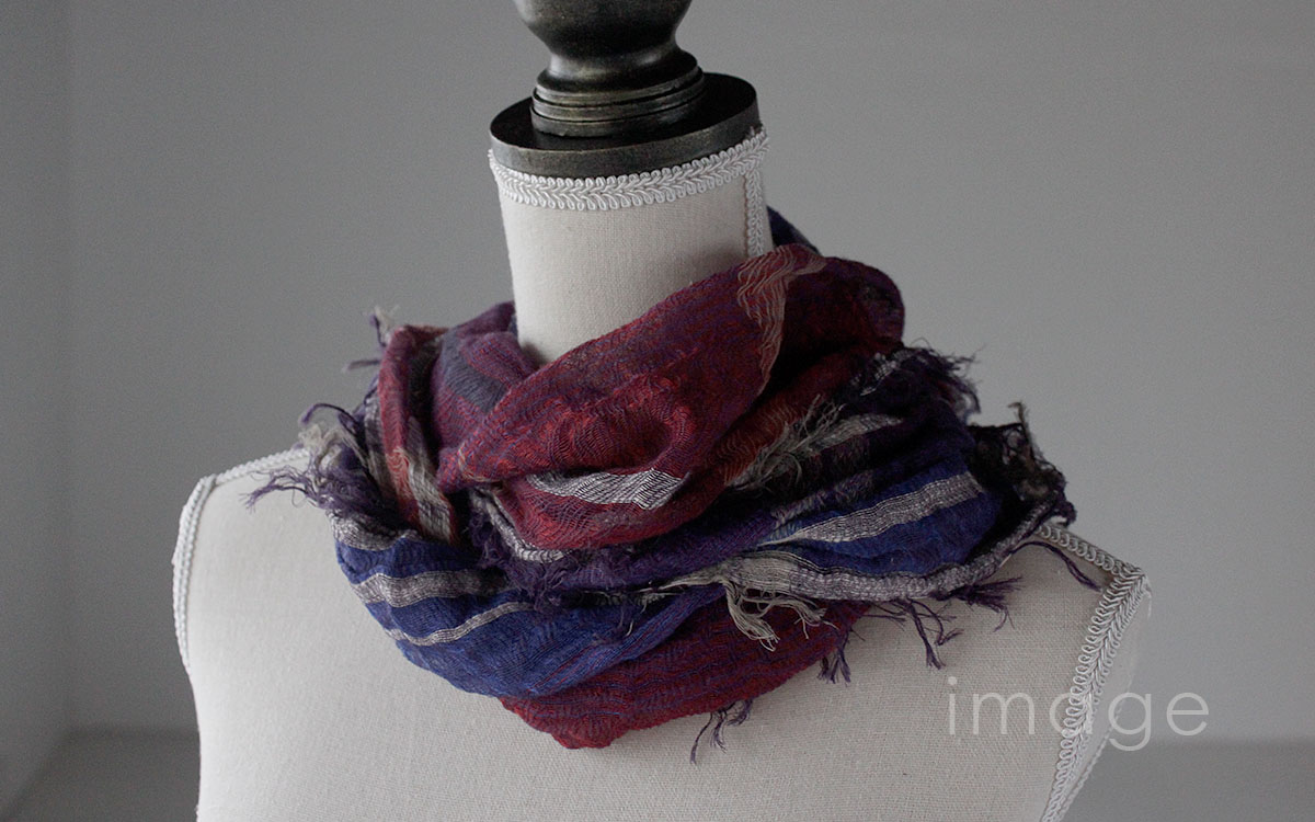 tamaki niime 播州織 コットンショールS roots shawl SMALL 44×118cm