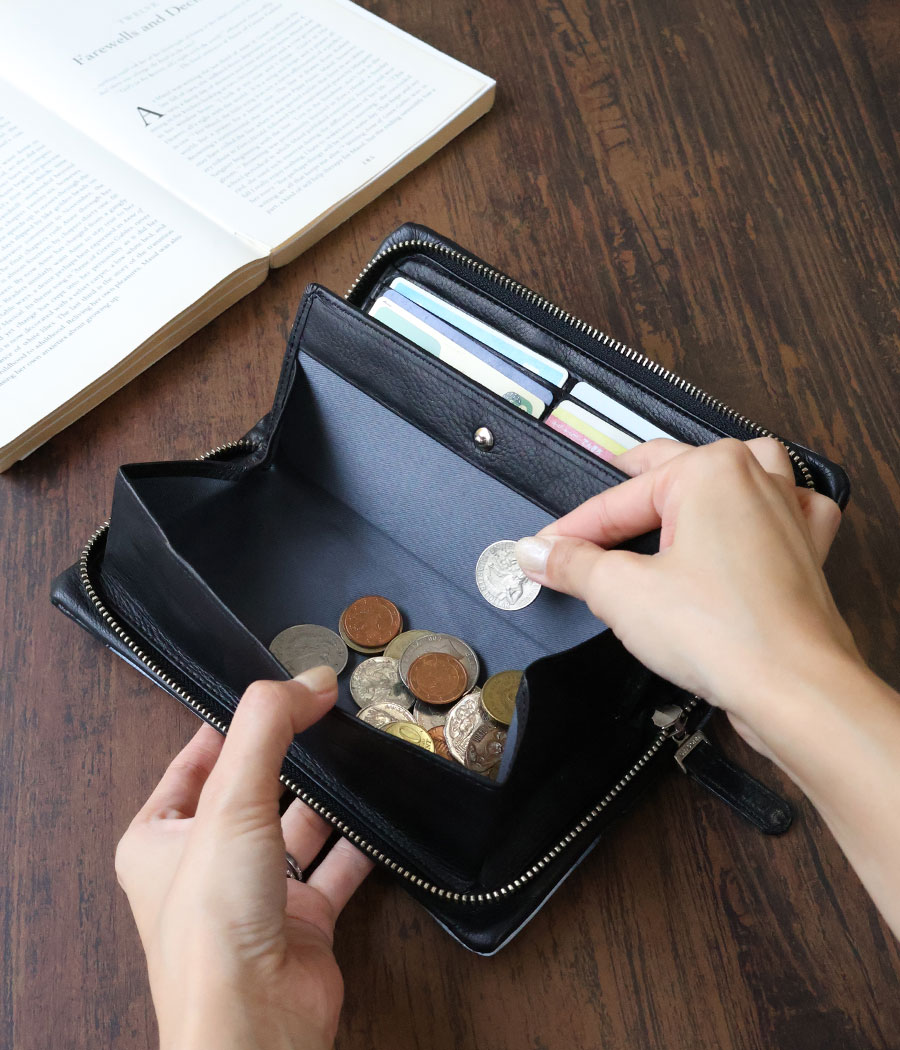 VIADOAN（ヴィアドアン） ラウンドファスナー長財布 ボックス型小銭