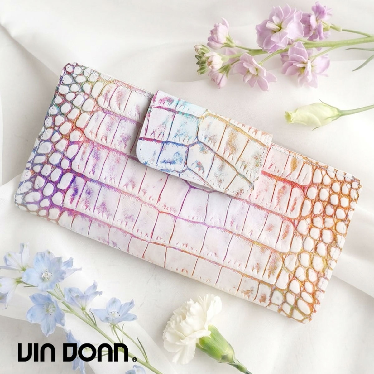 VIADOAN（ヴィアドアン） 二つ折り財布 ミニ財布 ボックス型小銭入れ