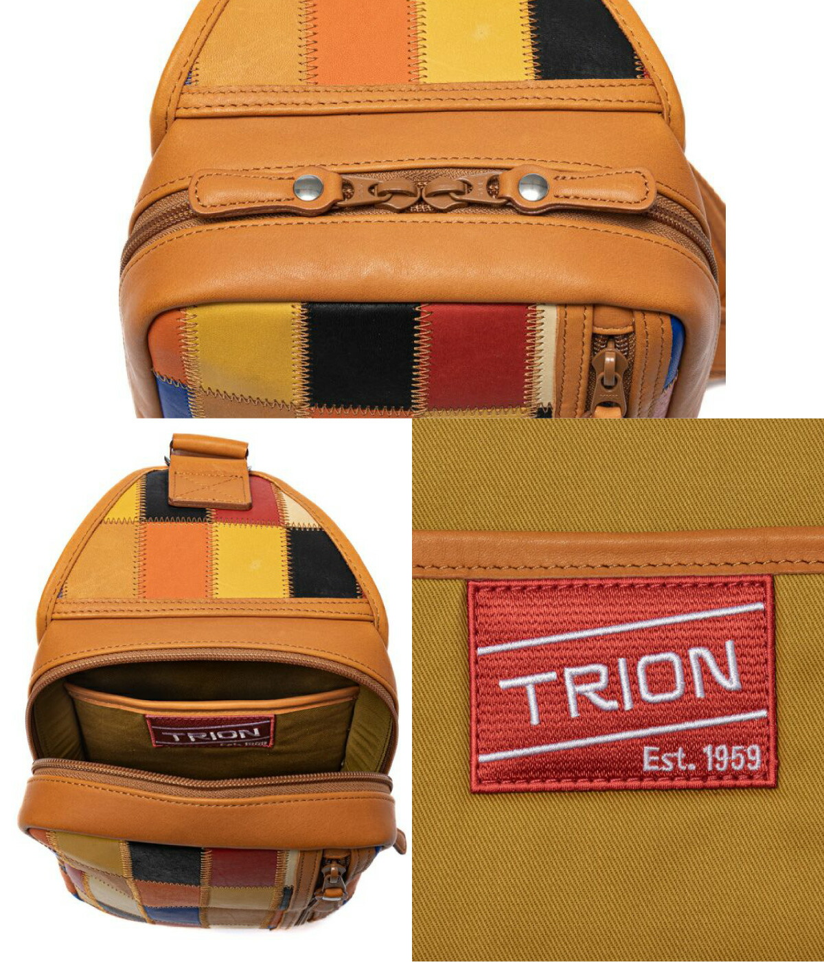 TRION（トライオン） ボディバッグ グラブレザー パネルレザー マルチ