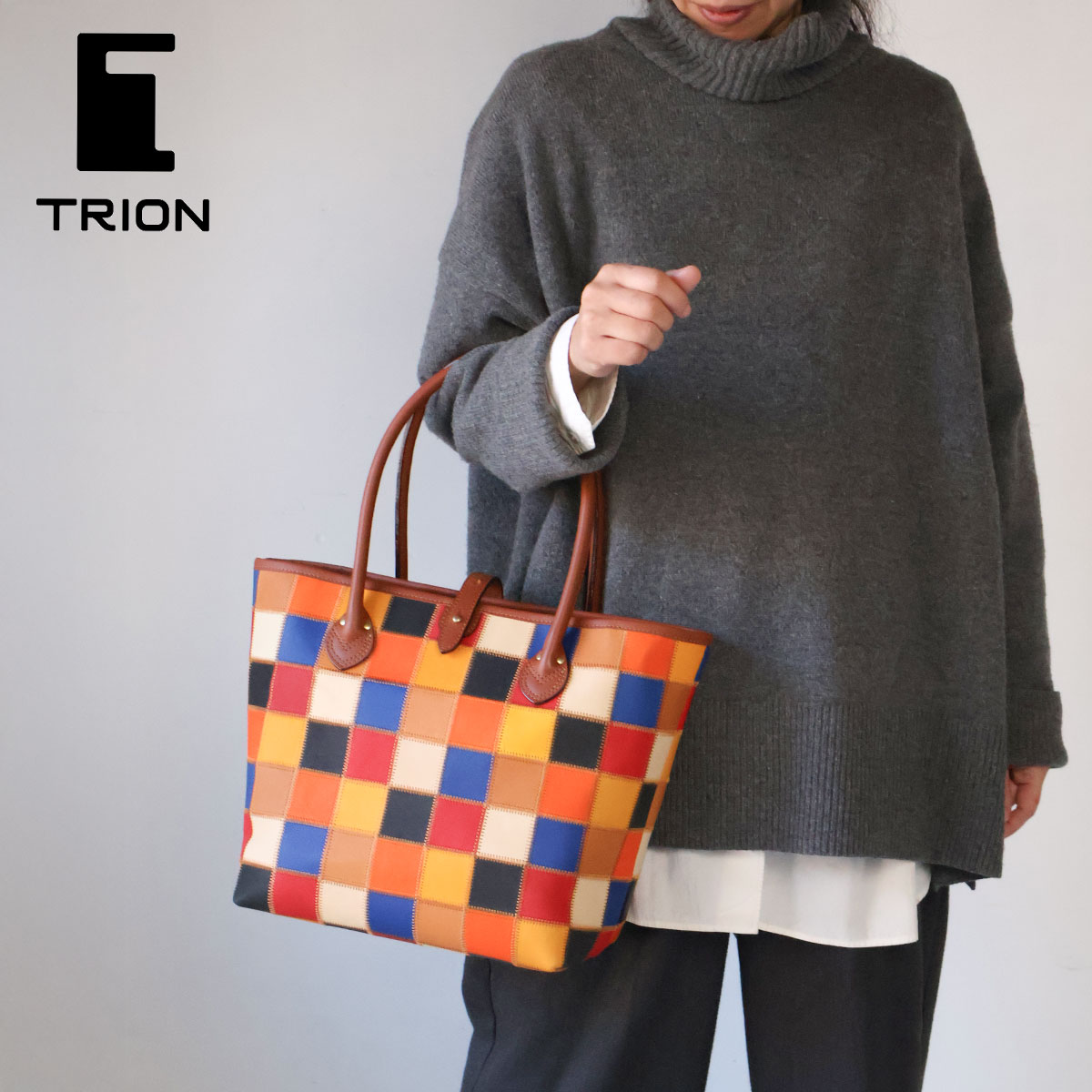 TRION（トライオン） トートバッグ ミディアムトート 本革 ギボシ