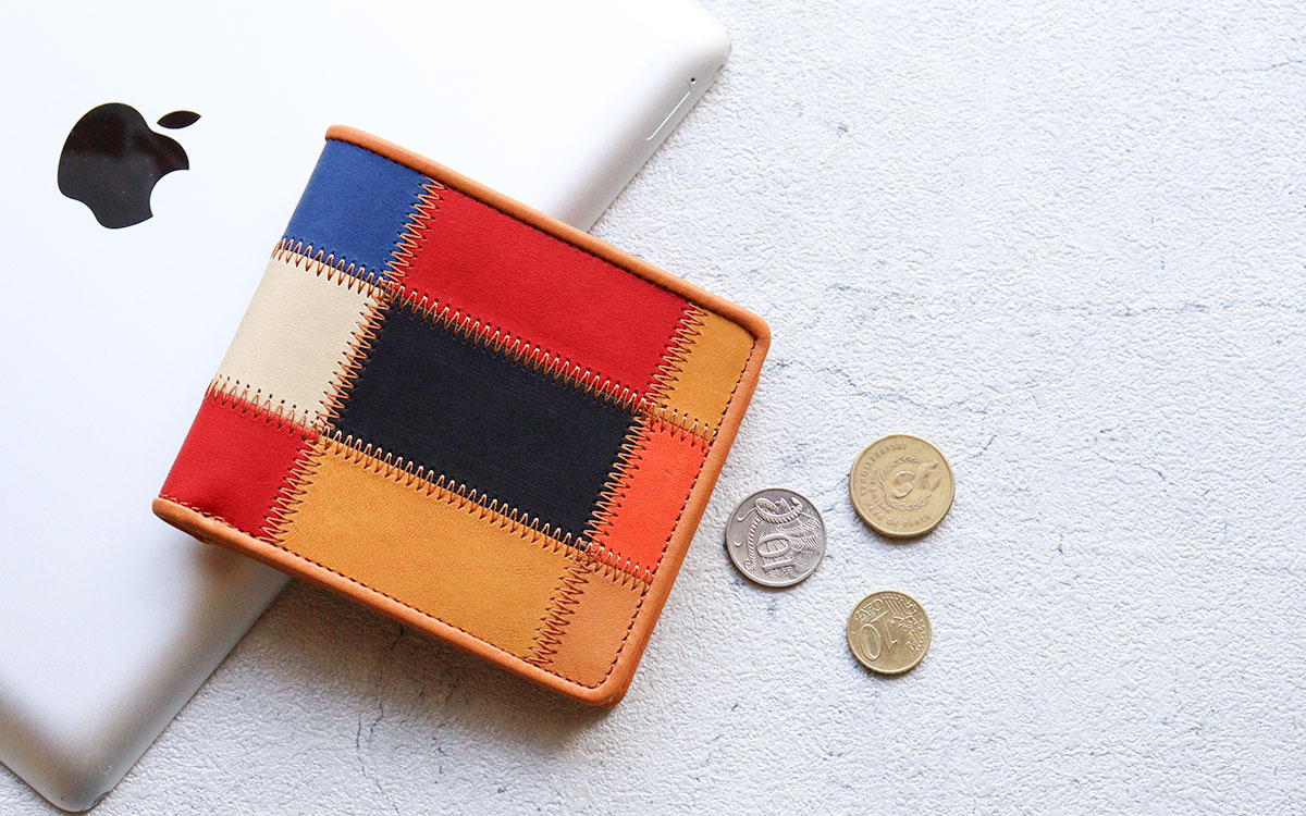 TRION（トライオン） 二つ折り財布 財布 DPC802MR 本革 パネルレザー